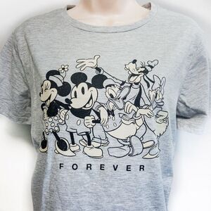 Mickey & Minnie Mouse Forever Grey T-Shirt Licensed Sz M